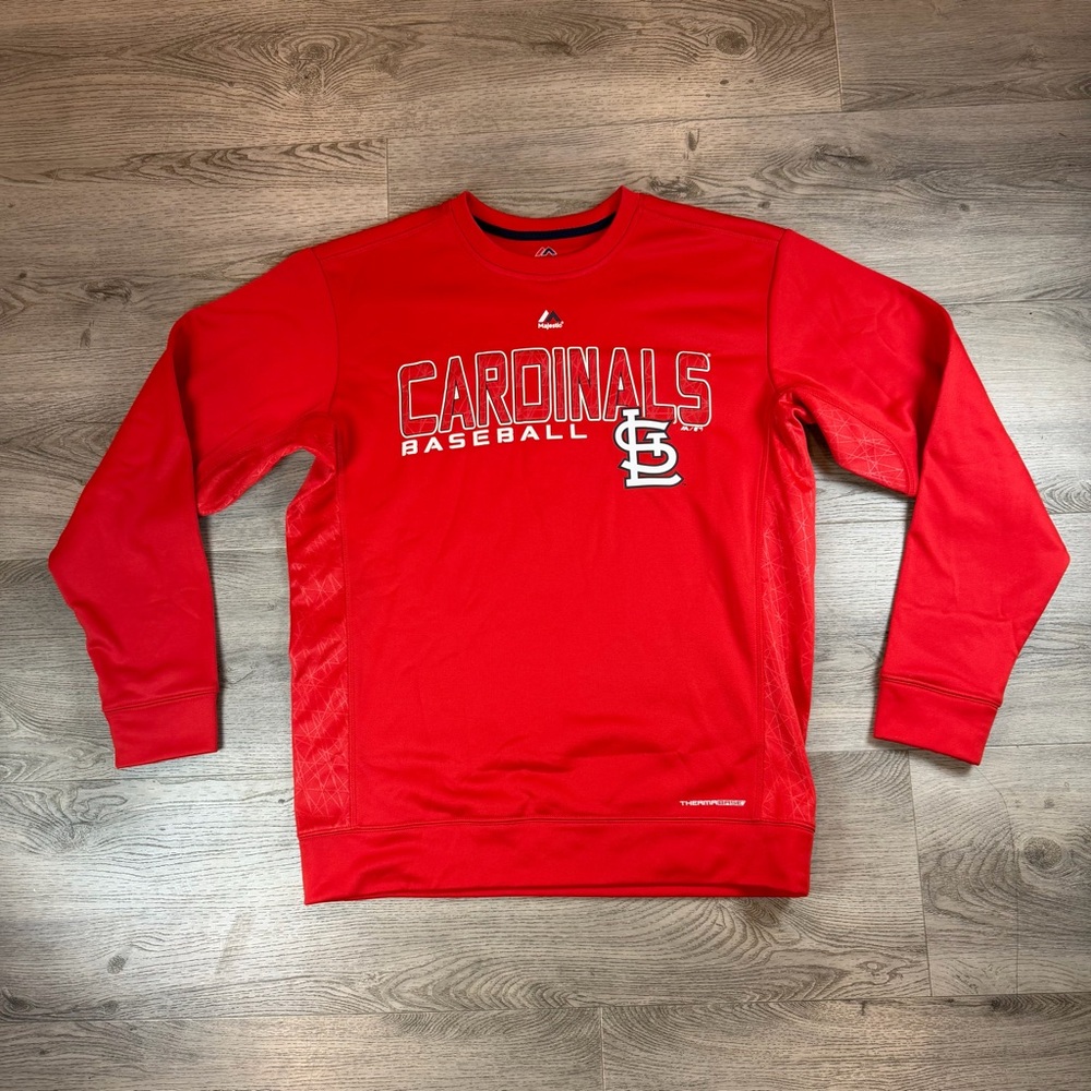 Majestic MLB St. Louis Cardinals Sweatshirt Mens Medium Red  Baseball Thermabase